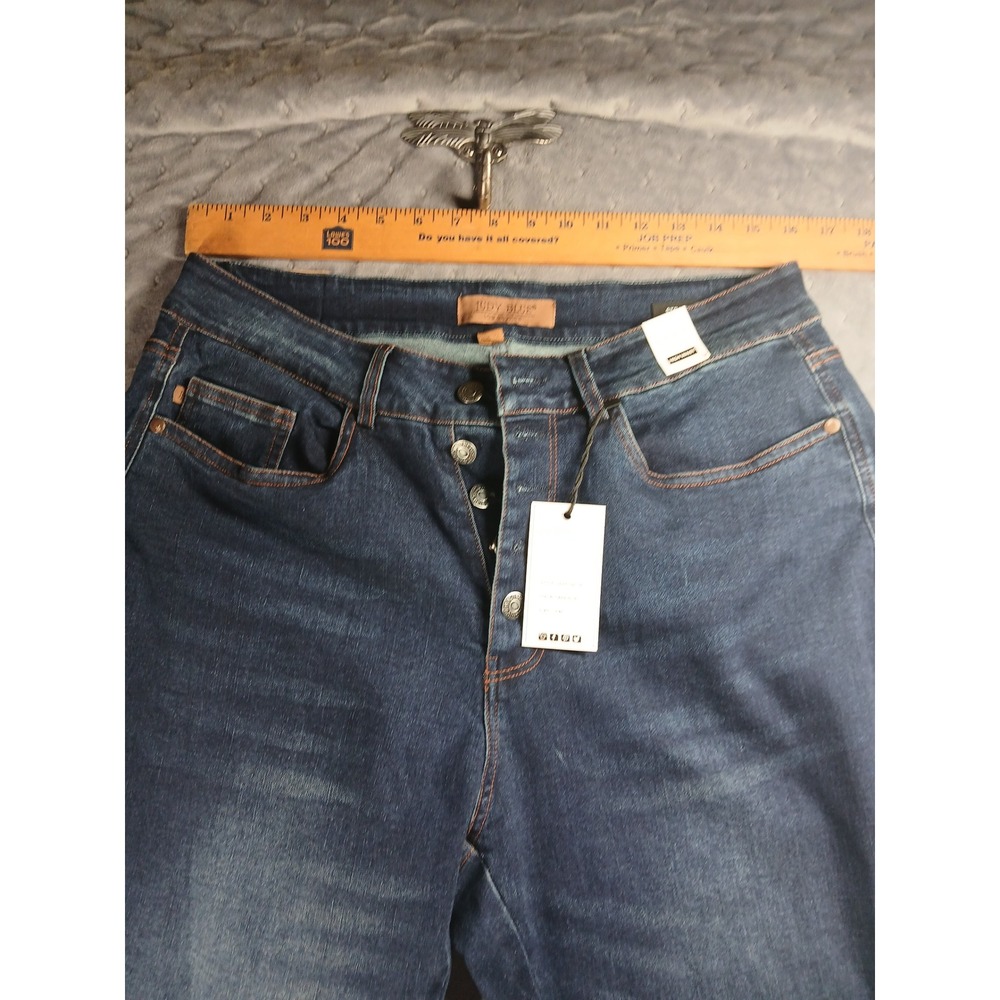Judy Blue High Waist Button Fly Straight Leg Jeans Dark Blue JB88598DKWomens 14W - Picture 5 of 9